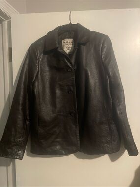 Wilda Leather Button-Up Women’s Extra Large XL Bomber Jacket Excellent Cond